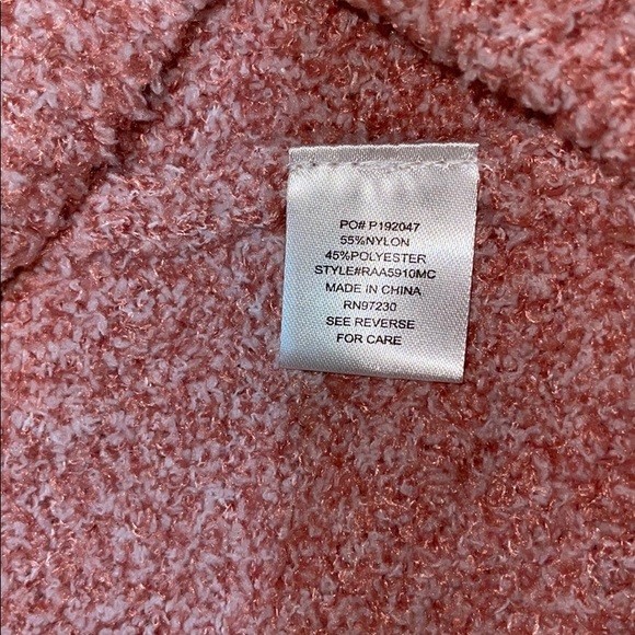 Crave Fame Blush V Neck Hoodie Sweater Medium - Picture 5 of 7